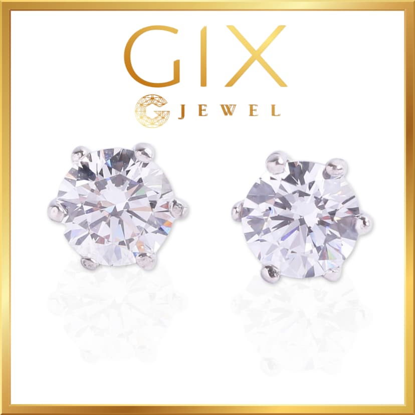 Ảnh Bông tai Bạc nữ mạ vàng trắng đính đá CZ 3li sáng lấp lánh đẹp Gix Jewel SPGBT05 2