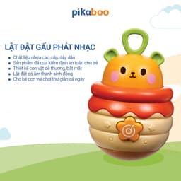 Thumbnail Đồ chơi lật đật gấu phát nhạc Pikaboo, có đèn sáng và âm thanh vui nhộn, chất liệu an toàn cho bé 2