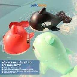 Thumbnail Đồ chơi cá heo phun nước nhà tắm Pikaboo, họa tiết bắt mắt, chất liệu silicone mềm dẻo cao cấp 2