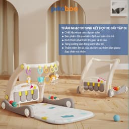 Thumbnail Đồ chơi thảm nhạc cho bé Pikaboo, thiết kế kiểu dáng mới 2 trong 1 thảm nhạc kết hợp xe đẩy tập đi 2