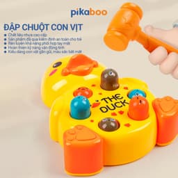 Thumbnail Đồ chơi đập chuột con vịt Pikaboo, giúp bé phát triển vận động tinh và rèn luyện khả năng phối hợp 2