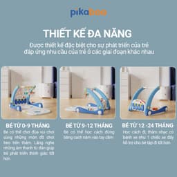Thumbnail Đồ chơi thảm nhạc cho bé Pikaboo, thiết kế kiểu dáng mới 2 trong 1 thảm nhạc kết hợp xe đẩy tập đi 4