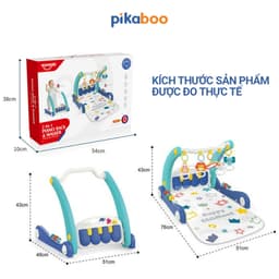 Thumbnail Đồ chơi thảm nhạc cho bé Pikaboo, thiết kế kiểu dáng mới 2 trong 1 thảm nhạc kết hợp xe đẩy tập đi 3