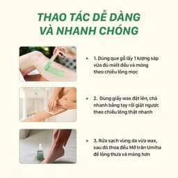 Thumbnail Wax lông UMIHA cool (95gr) - Bám dính x2 với Sáp wax lông chân tay, sạch tận gốc sau 1 lần wax lông 3