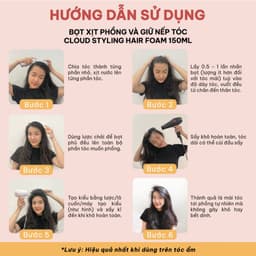 Thumbnail (Công thức cải tiến ) Bọt xịt phồng và giữ nếp tóc 18 tiếng BareSoul Cloud Styling Hair Foam 150ml 3