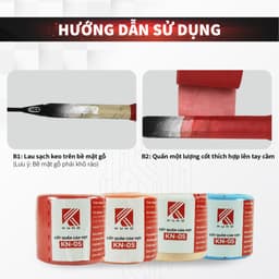 Thumbnail Quấn Cốt Vợt Cầu Lông KUNO, Thấm Hút Mồ Hôi, Mỏng Mềm Mại, Gia Tăng Độ Êm, Thoáng Khí 2