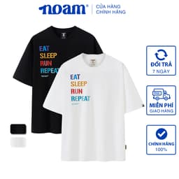 Thumbnail Áo thun Form rộng NOAM ESRR Unisex 100% Cotton - Màu đen/trắng 1