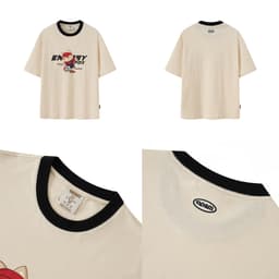 Thumbnail Áo thun Form rộng NOAM Nafox Playmaker Unisex 100% Cotton - Màu đen/trắng/be 4