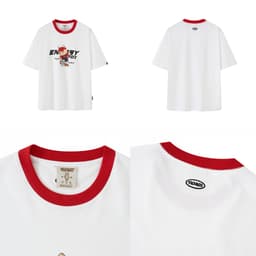 Thumbnail Áo thun Form rộng NOAM Nafox Playmaker Unisex 100% Cotton - Màu đen/trắng/be 3