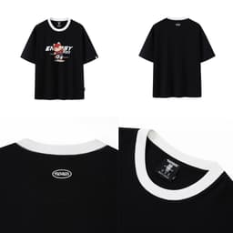 Thumbnail Áo thun Form rộng NOAM Nafox Playmaker Unisex 100% Cotton - Màu đen/trắng/be 2