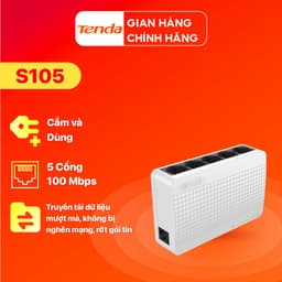 Thumbnail Bộ Chia Mạng Switch Để Bàn Tenda S105 5 Cổng 10/100Mbps - Hàng Chính Hãng 1