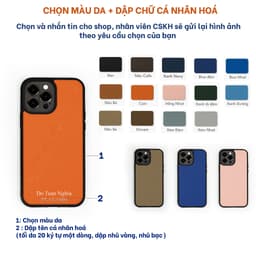 Thumbnail Ốp lưng Iphone thủ công da epsom cao cấp- màu đơn sắc- viền TPU chống sốc Bụi Leather 4