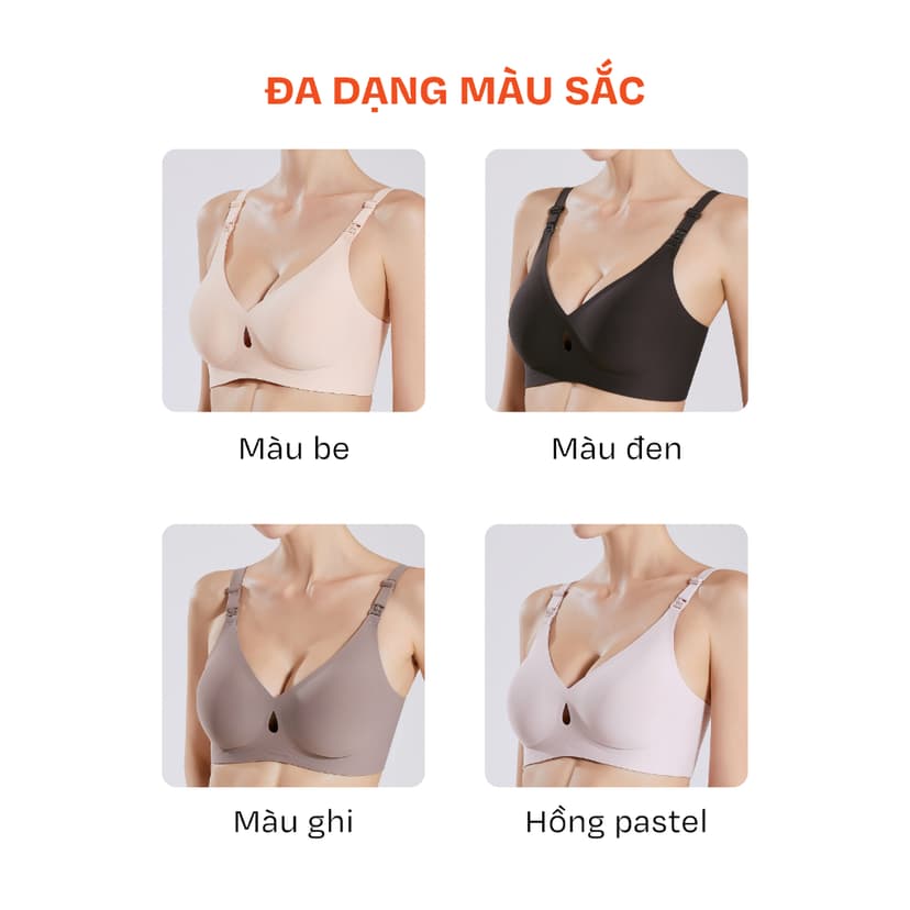 Ảnh Áo lót bầu gom ngực, nâng ngực siêu nhẹ không gọng chống chảy xệ chất liệu su co giãn đàn hồi áo ngực A27 L'AMME 3