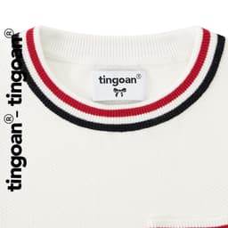 Thumbnail TINGOAN® - Áo len xù cổ tròn túi zúm ngực dáng lửng 2 line viền áo trắng MIMI TOP/WH PHIÊN BẢN MỚI NHẤT T6/2024 1
