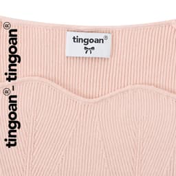 Thumbnail TINGOAN® - Áo len xù mỏng ngắn tay cổ lượn viền hồng nhạt DATE MAKER TOP/NP PHIÊN BẢN MỚI NHẤT T6/2024 1