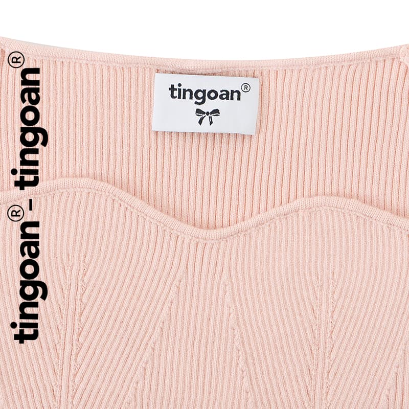 Ảnh TINGOAN® - Áo len xù mỏng ngắn tay cổ lượn viền hồng nhạt DATE MAKER TOP/NP PHIÊN BẢN MỚI NHẤT T6/2024 1