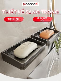 Thumbnail Khay để xà phòng Enomax dán tường đa năng, chất liệu nhôm hàng không chống gỉ sét, bảo hành 10 năm (Eno 0180) 3