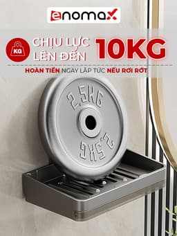 Thumbnail Khay để xà phòng Enomax dán tường đa năng, chất liệu nhôm hàng không chống gỉ sét, bảo hành 10 năm (Eno 0180) 1