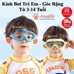 Thumbnail Kính Bơi Trẻ Em 4-14t Có Nút Bịt Tai Khung Lớn Kính Bơi Góc Nhìn Rộng Chống Nước Chống Sương Mù Độ Nét Cao Hãng Amalife 1