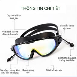 Thumbnail Kính Bơi Trẻ Em 4-14t Có Nút Bịt Tai Khung Lớn Kính Bơi Góc Nhìn Rộng Chống Nước Chống Sương Mù Độ Nét Cao Hãng Amalife 2