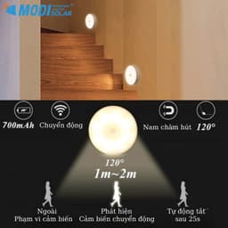 Thumbnail Đèn Led Tròn Cảm Biến Chuyển Động Thông Minh MODI SOLAR, Đèn Cảm Biến Không Dây, Dán Tường Sạc USB 4