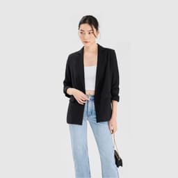 Thumbnail Áo blazer nữ Áo vest nữ MARC FASHION nhún xắn tay cách điệu trẻ trung FAVH043521 2