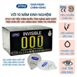 Thumbnail Bao cao su siêu mỏng XTOY bcs kéo dài quan hệ nhiều gel - Hộp 10 bcs GEMHOME 1