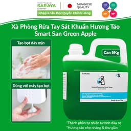 Thumbnail Xà Phòng Rửa Tay Sát Khuẩn Saraya Foaming Hand Soap (Green Apple), Hương Táo - Can 5Kg 1