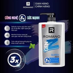 Thumbnail Dầu gội nam Romano Gen Z hương Sea Breeze/Forest Cedar 610g/chai (Tặng mùi ngẫu nhiên) 4