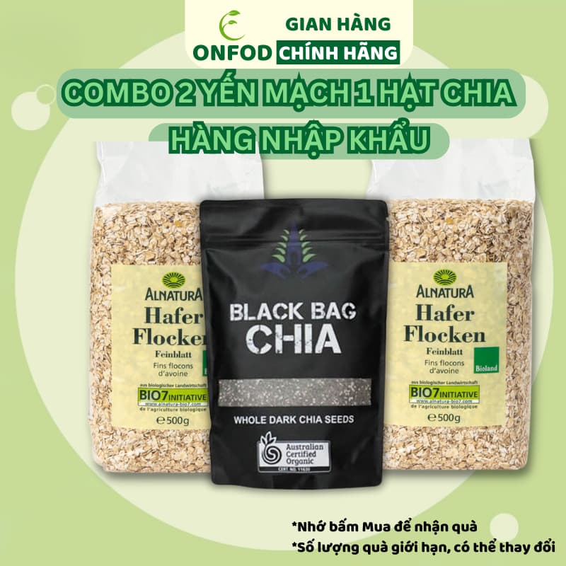 Ảnh Combo 2 yến mạch 1 hạt chia ONFOD ăn kiêng giảm cân ăn dặm cho bé mẹ bầu 1
