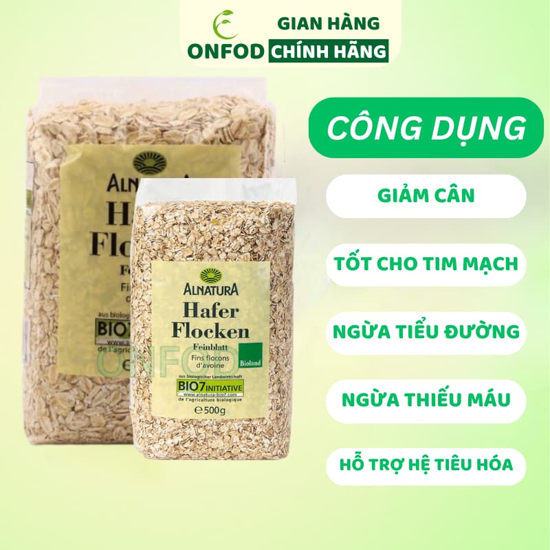 Ảnh Combo 4 gói yến mạch hữu cơ ONFODHafer Flocken cán dẹt cán vỡ ăn kiêng giảm cân cho bé ăn dặm 2