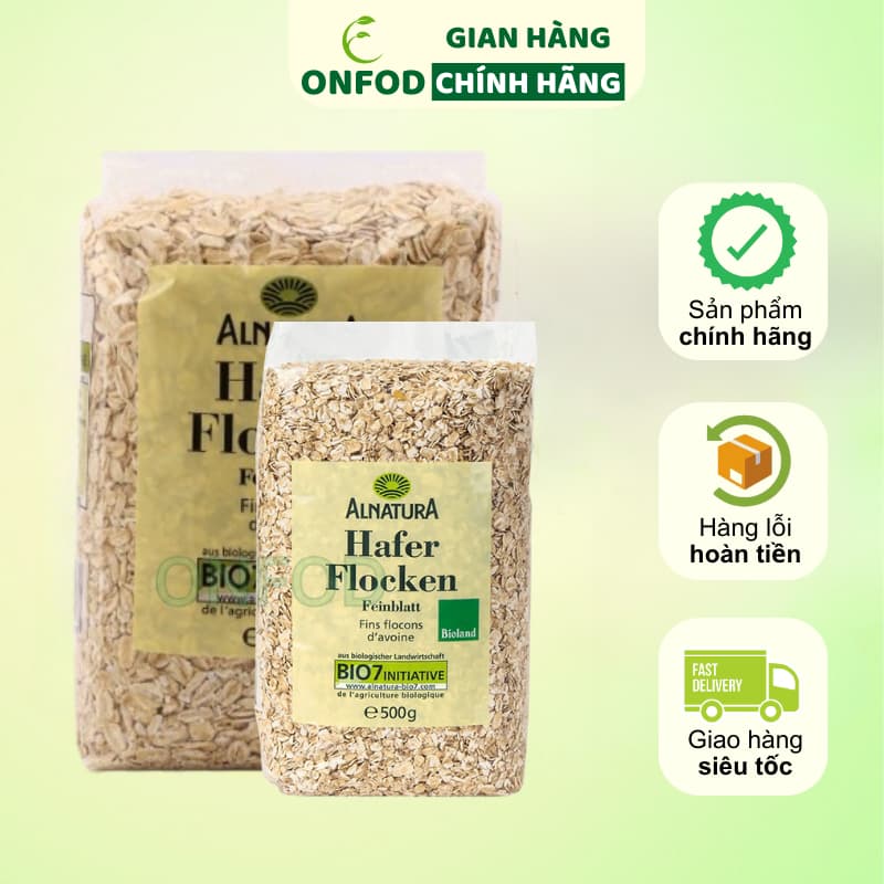 Ảnh Combo 4 gói yến mạch hữu cơ ONFODHafer Flocken cán dẹt cán vỡ ăn kiêng giảm cân cho bé ăn dặm 3