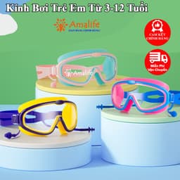 Thumbnail Kính Bơi Trẻ Em Gọng Lớn Chống Sương Mù Không Thấm Nước Độ Nét Cao Cho Bé Từ 3-14 Tuổi Có Bịt Tai Chính Hãng Amalife 1