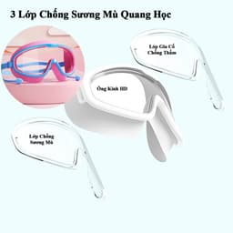 Thumbnail Kính Bơi Trẻ Em Gọng Lớn Chống Sương Mù Không Thấm Nước Độ Nét Cao Cho Bé Từ 3-14 Tuổi Có Bịt Tai Chính Hãng Amalife 3