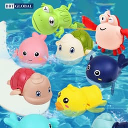 Thumbnail Đồ chơi trong bể tắm rùa con, ếch, cá heo, vịt ,cua tinh nghịch BBT Global 8098 1