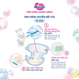 Thumbnail Tã/bỉm dán Merries size S - 70 miếng (dành cho bé 4 - 8kg) 2