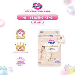 Thumbnail Tã Dán Merries First Premium Đủ Size NB66/S60/M48 3