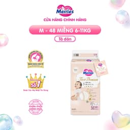 Thumbnail Tã Dán Merries First Premium Đủ Size NB66/S60/M48 2