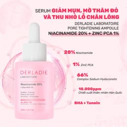 Thumbnail Bộ Đôi Kiềm Dầu, Ngừa Mụn, Thu Nhỏ LCL Serum Niacinamide 20% 30ml, Mặt Nạ Đất Sét Derladie Vegan Pink Clay Mask 2