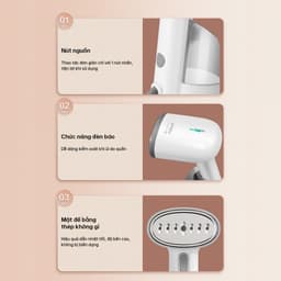 Thumbnail Bàn ủi hơi nước cầm tay Aqua SH2502R 250ml nút phun tự động, ủi đứng và treo - Bảo hành 12 tháng 3