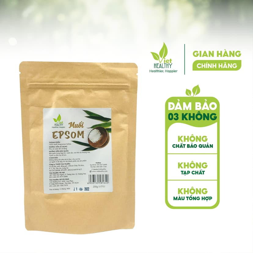 Ảnh Muối epsom nguyên chất 200g Viet Healthy 1