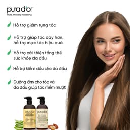 Thumbnail Combo dầu gội dầu xả hữu cơ hỗ trợ giảm rụng tóc, hỗ trợ mọc tóc Biotin Gold Label Pura D'or 236ml/473ml Organic 2