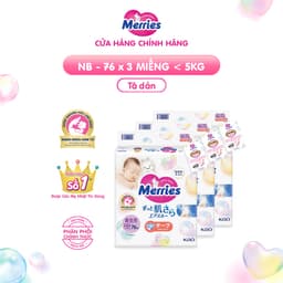 Thumbnail Combo 3 Tã/bỉm dán Merries Đủ Size NB76/S70/M56/L48/XL40 2