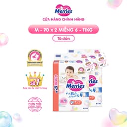Thumbnail Combo 2 Tã/bỉm dán Merries Jumbo Đủ Size M70/L60 1