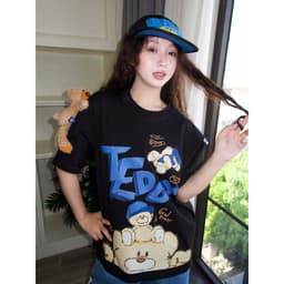 Thumbnail Áo thun FIDE TEDDY phông unisex form rộng local brand nam nữ cổ tròn oversize Đínhgấu AT43(TẶNG GẤU) 3