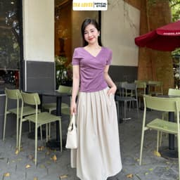 Thumbnail Chân váy xòe xếp ly dáng dài 90cm kiều dáng trẻ trung năng động Evalover 3