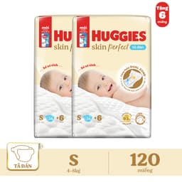 Thumbnail Combo 2 Tã/bỉm dán sơ sinh Huggies Skin Perfect S 54+6 miếng với 2 vùng thấm giảm kích ứng da 1