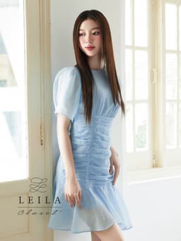 Thumbnail LEILA CLOSET | Đầm thiết kế Russy xanh tơ nhúng eo đuôi cá 1
