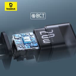 Thumbnail Củ sạc nhanh Type-C Baseus GaN5S 30W US Black cho Macbook Smartphone tablet 3