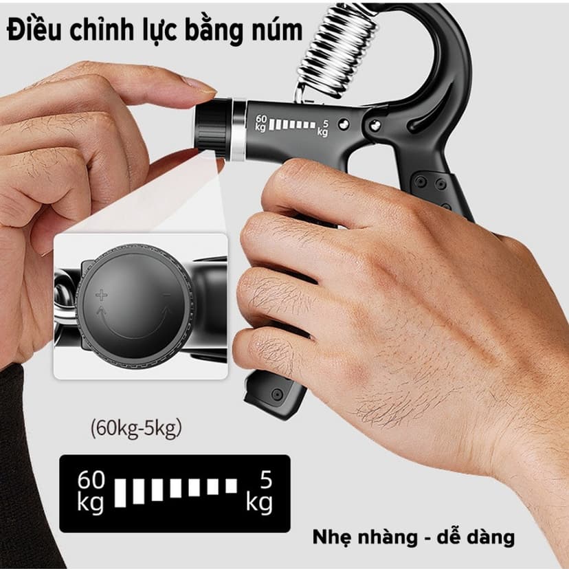 Ảnh COMBO Kìm Bóp Tay Đếm Số 5 – 60kg và Dây Nhảy Lõi Thép Cao Cấp Chính Hãng Amalife 2
